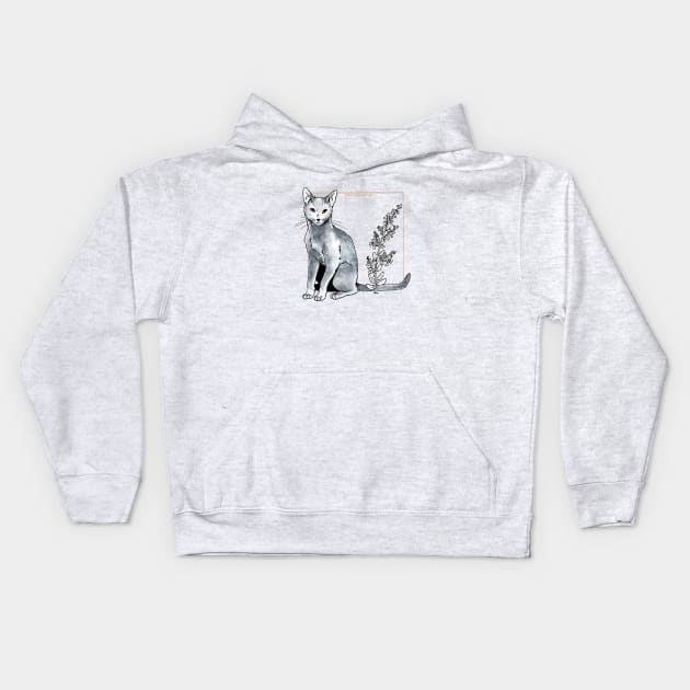 RUSSIAN BLUE Kids Hoodie by paristandard